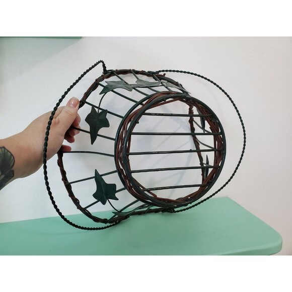 Ivy Metal and Twig Open Handled Basket, Callaway Style Basket - Picture 4 of 9